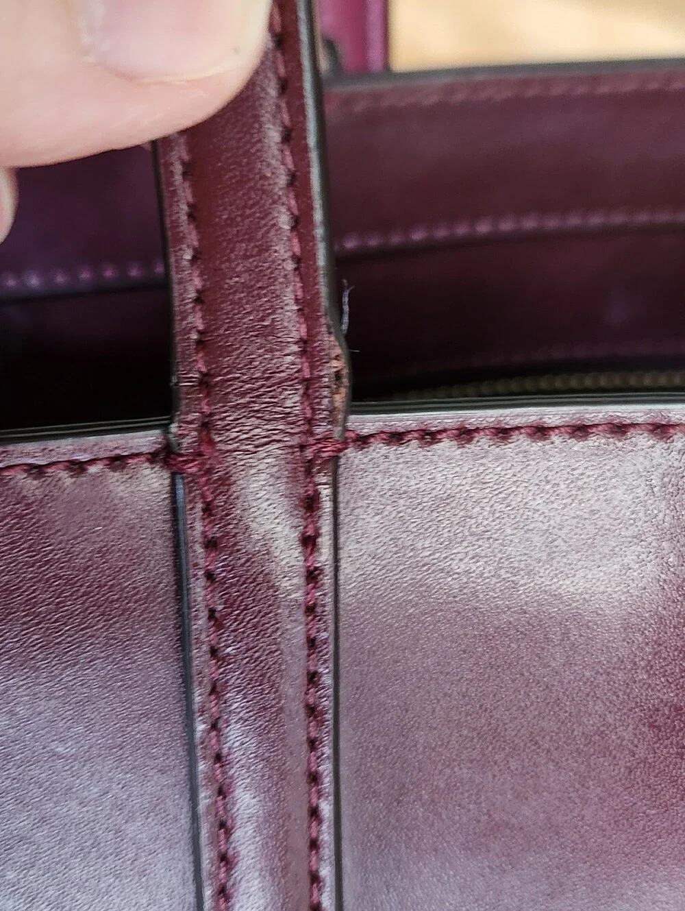 kate spade New York Cherrywood Burgundy Leather Tote